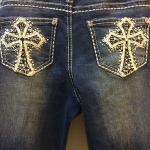 Denim boot cut jeans